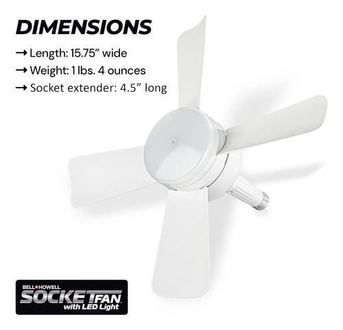 Ventilador De Techo Moderno Con Socket Enroscable Foco Led