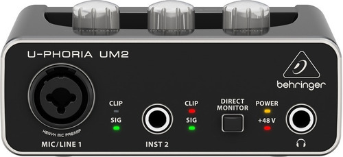 Behringer Um-2 Interface Usb 2 Y 2 Audiophile Xenyx Prea Cuo