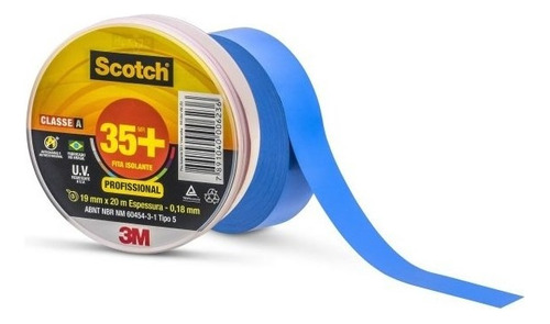 Fita Isolante Scotch 35+ Azul 19 Mm X 20 M