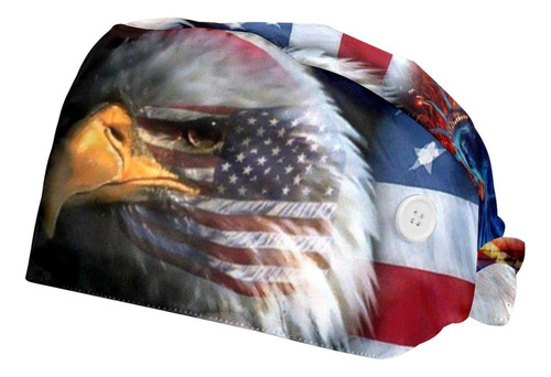 Gorro De Trabajo De Águila Calva Con Bandera Americana Con Y