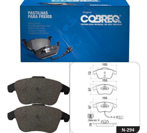 Pastilha Freio Dianteira Original Cobreq Q3 Tiguan 1.4 2.0
