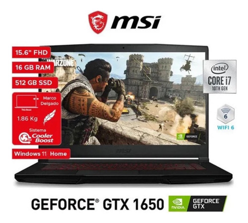 Laptop Msi Gf63 Thin 10scxr-485us Gaming Core I7 