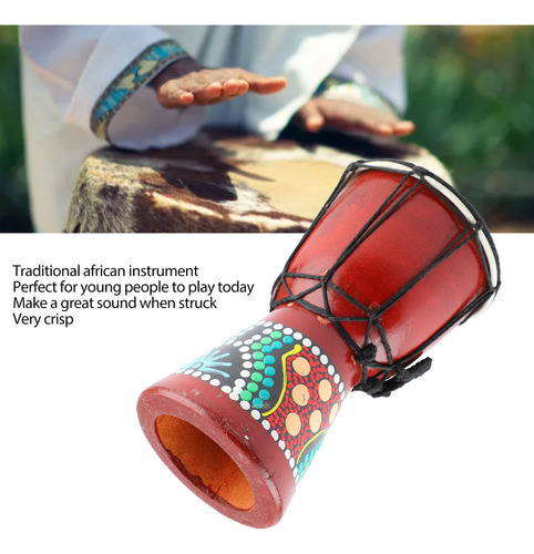 Instrumento De Percusión Manual Djembe De Madera Africano