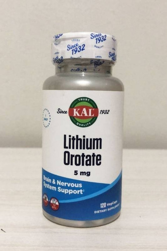 Orotato de litio Kal 5 mg - 120 cápsulas veganas