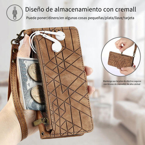 Funda Para Samsung Galaxy A05/a05s/a12 5g, Pulsera De Piel Con Cremallera, A Prueba De Golpes, Funda Protectora