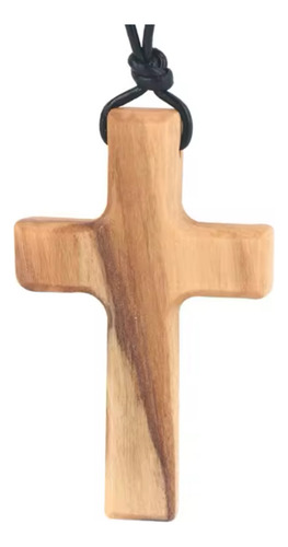 2pz Collar En Forma De Cruz De Madera Olivo Dije Colgante Madera