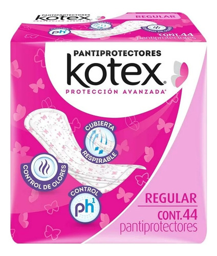 5 Pza Pantiprotectores Kotex Diarios Regular 44 Pzas