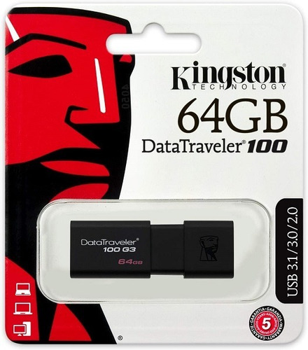 Pen Drive Kingston Datatraveler100 G3 64gb Usb 3,0 (b)