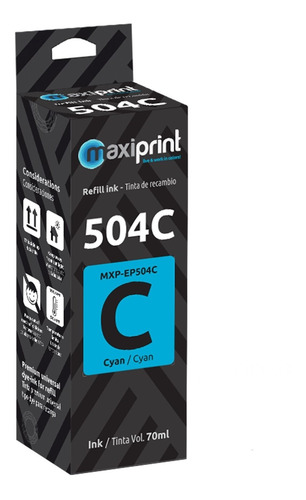 Imagen 1 de 3 de Tinta Maxiprint Compatible Epson 70ml Cyan 504c