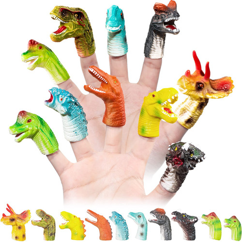 20 Marionetas De Dedo De Dinosaurio, Cabeza De Dinosaurio, .