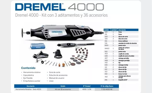  Dremel 4000-2/30 - Kit de herramientas rotativas de