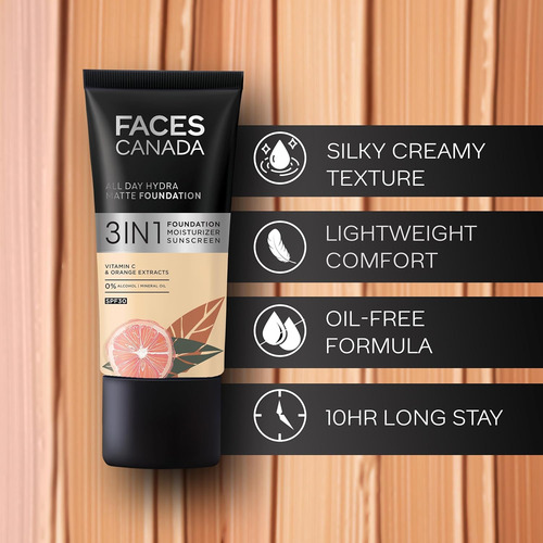 Base De Maquillaje Hydra Matte Para Todo El Día Con Spf 30 -