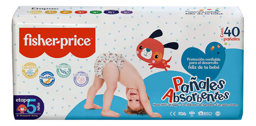 Pañales Para Bebe Fisher-price Etapa 5 Sin Fugas 40 Piezas Género Niños