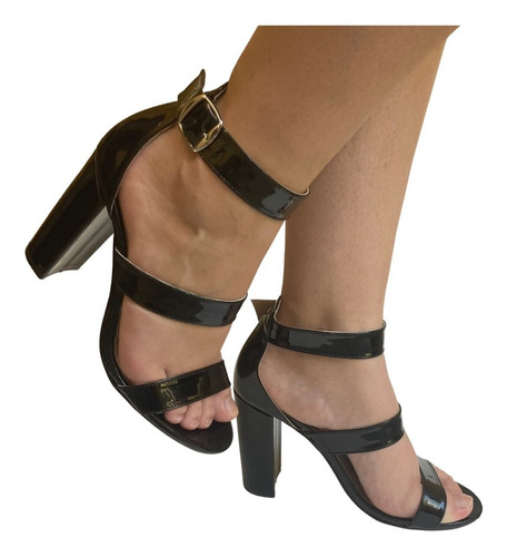 Imagen 5 de 8 de Zapatilla Mujer Felipe Rentería Sandalia Fiesta Tacón 9cms