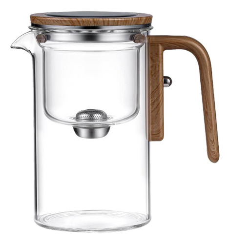De Vidrio De Vidrio Con Mango De Madera De Té Suelta Con Sep