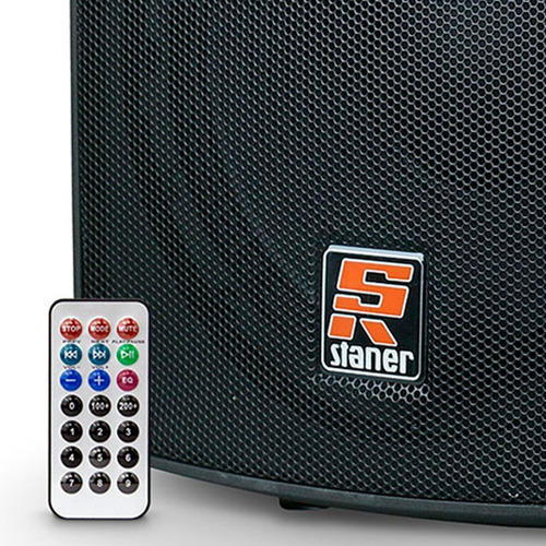Alto-falante Staner SR-315A portátil com bluetooth preto 100V/240V