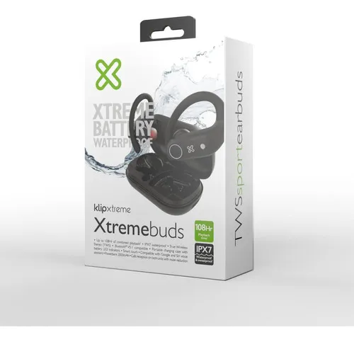 Klipxtreme Audifonos Deportivos Tws Aut 108 Hrs Kte-500 Color Negro