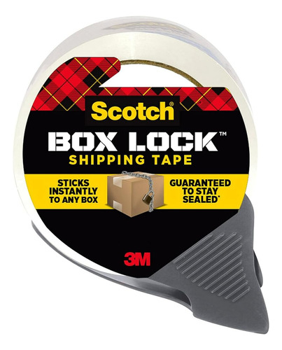 Cinta De Embalaje Scotch Box Lock, 1 Rollo Con Dispensador, 