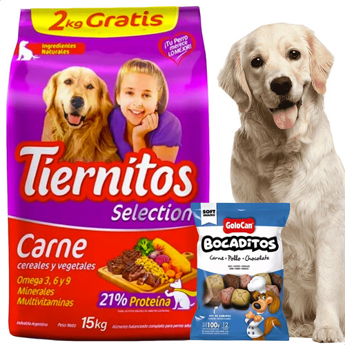 Alimento Perros Tiernitos 15kg + Bocaditos Combo Petcorp