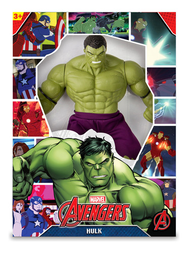 Boneco Hulk Grande 50cm Articulad Vingadores Avengers Marvel