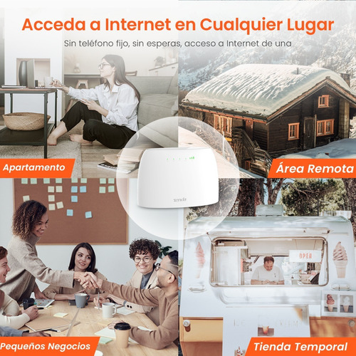 Imagen 8 de 8 de Router Tenda Wi-fi 4g Volte N300 4g03 Red 2.4 Tarjeta Sim