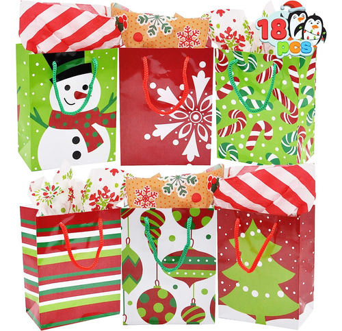 Joyin 18 Pack Bolsas De Regalo De Navidad, Bolsas De Papel N