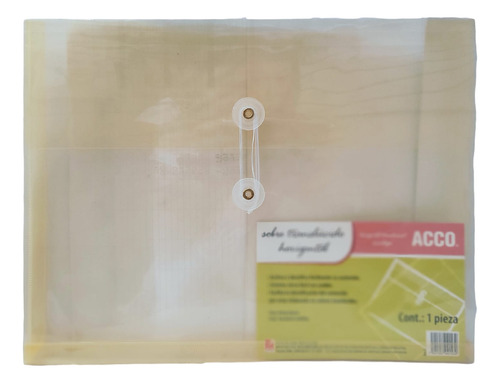 Set De Sobres Translucidos Horizontal Carta Acco C/4pzs