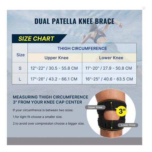 Soporte De Rodilla Deportiva Para Correr Entrenar Grande Negro L
