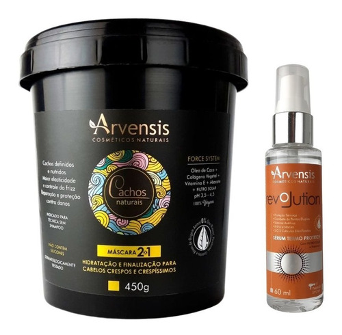 Kit Arvensis Máscara 2x1 Cachos + Sérum Revolution