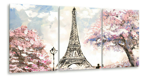 Quadro Decorativo 122x60 Sala Quarto Torre Eiffel Paris Cor da armação personalis