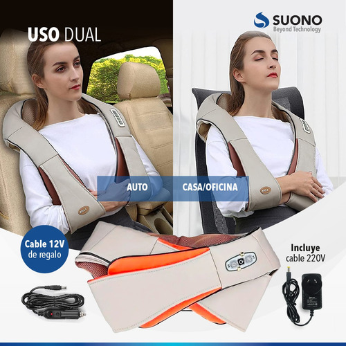 Imagen 8 de 8 de Masajeador Cervical 8 Rodillos Y Calor Relajante Anti Stress