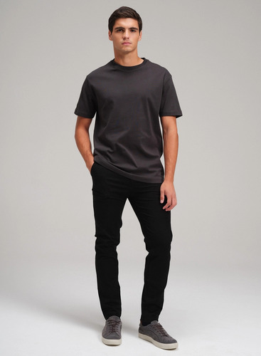 Remera Etiqueta Negra Cuello Redondo Boxy Luxury Touch I25