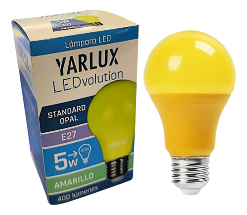 Lampara Led 5w Yarlux E27 Standard Opal 400 Lm Yarlux Amarillo