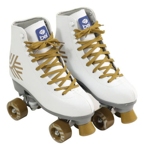 Patins Bel Quad- Retro Top Branco-dourado Tam. 36 (p55)