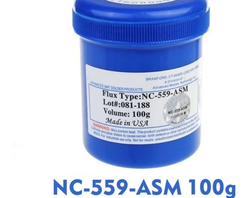 Imagen 2 de 4 de Pasta De Soldadura Flux Amtech Nc 559 100g Made In Usa.