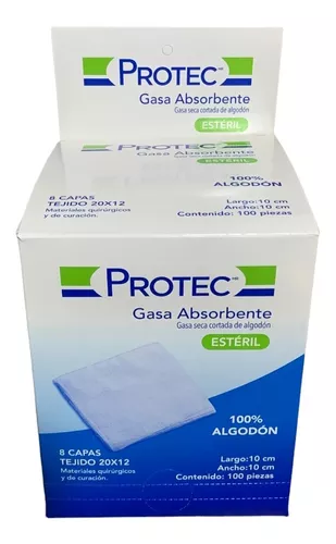 Gasa Estéril 10x10 Protec Caja C/100 Sobres