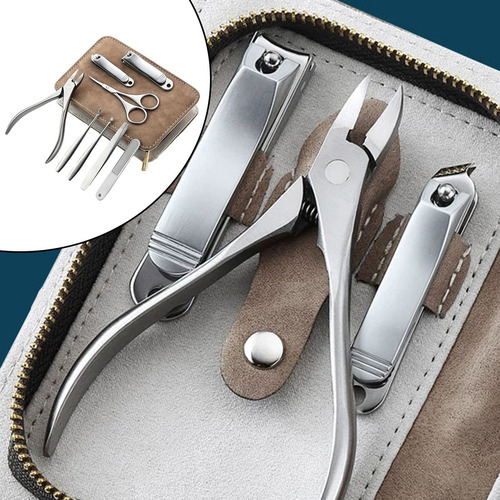Herramientas Para Cortar Uñas Estuche De Pu De Viaje Kit A