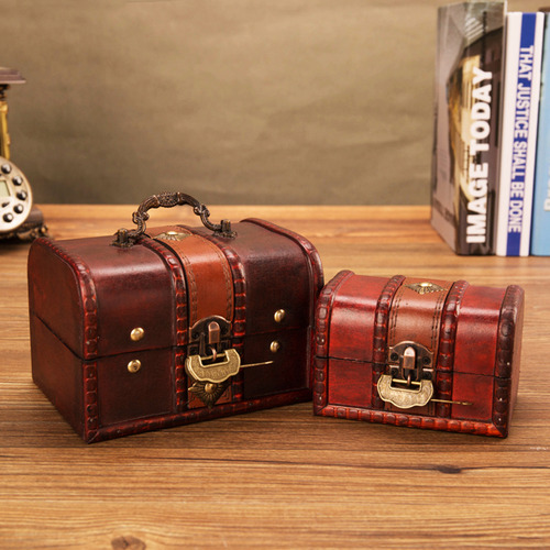Para Baúl Decorativo De Madera Para Guardar Joyas En Forma
