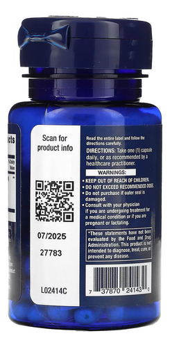Biofisetina Life Extension 30 Cáps. 25x Biodisponibilidad Sin Sabor