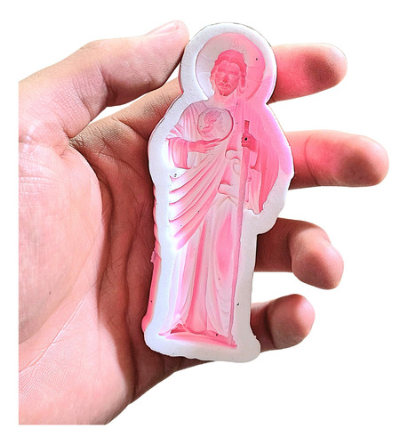 Molde San Judas Tadeo 10 Cm Silicona Vela Jabon Resina 3d