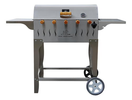 Asador Clásico Multiusos Cromado Rotor Eléctrico 5 Espadas.