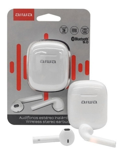 Imagen 4 de 5 de Audífonos in-ear inalámbricos Aiwa AWTWSD1 blanco