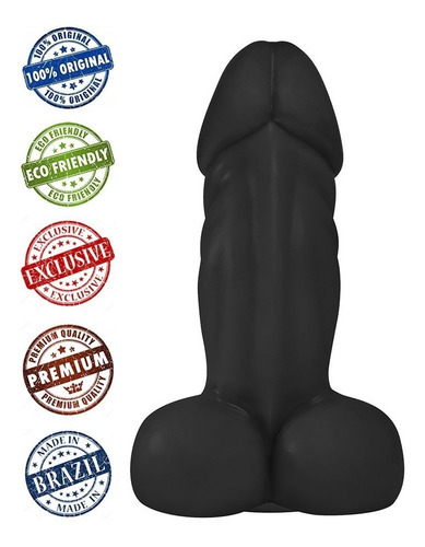 Succupira, pene grande para escroto y ventosa, 20,5 x 6,5 cm, color negro