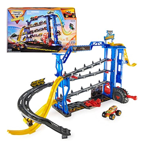 Monster Jam Garage Playset Y Almacenamiento Con Exclusivo Gr