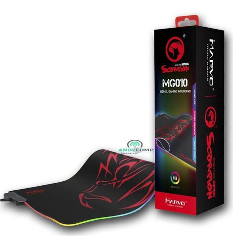Imagen 3 de 5 de Mousepad Gamer Marvo Scorpion Mg010 Luces Rgb 80x31cm 2021