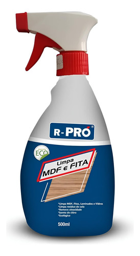Limpa Mdf Fita Vidro Inox Aluminio 500ml R-pró