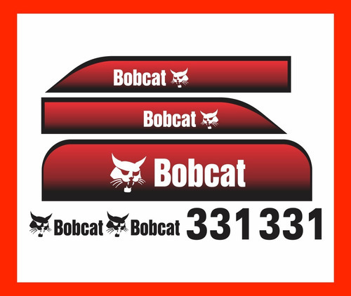 Kit Adesivos Mini Escavadeira Bobcat 331 Com Etiquetas Cor KIT COMPLETO DE ADESIVOS PARA MINI ESCAVADEIRA BOBCAT 331 COM ETIQUETAS