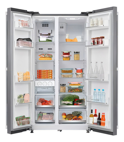 Outlet Geladeira Frost Free Side By Side 528l Cor Inox Midea Cor Azul