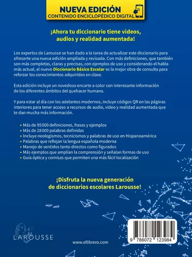 Diccionario básico escolar, de Ediciones Larousse. Editorial Larousse, tapa  blanda en español, 2023