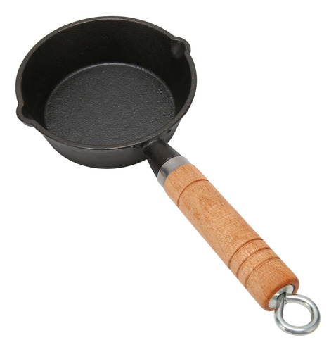 Sartén De Hierro Fundido Con Caños De Goteo Con Mango De Mad
